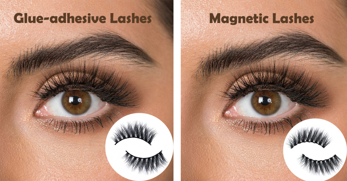 glue lashes and lashes without glue